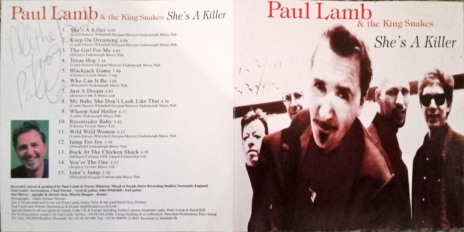 Paul Lamb & The King Snakes – She's A Killer Signed CD Autographed Autograph and