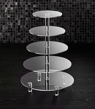 Soporte Acrílico para Cupcakes de 5 Niveles, Base Extra Gruesa de 5mm Soporte para Cupcakes Torre para Pasteles