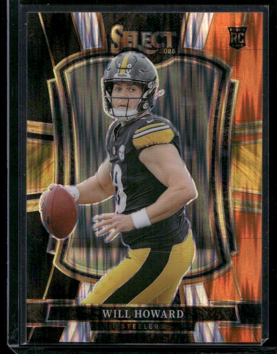 2025 Panini Select #152 Will Howard Black and Orange Prizm Shock