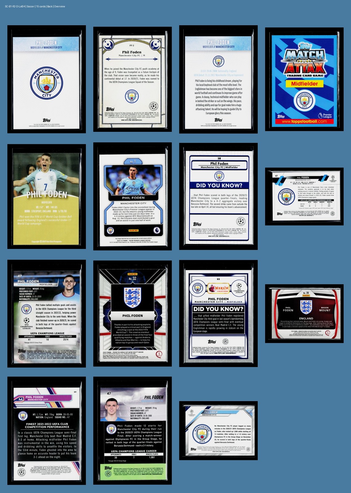 ⚽ Phil Foden ROOKIE Soccer Lot (15) Manchester City No Dups Parallel NM England view 2