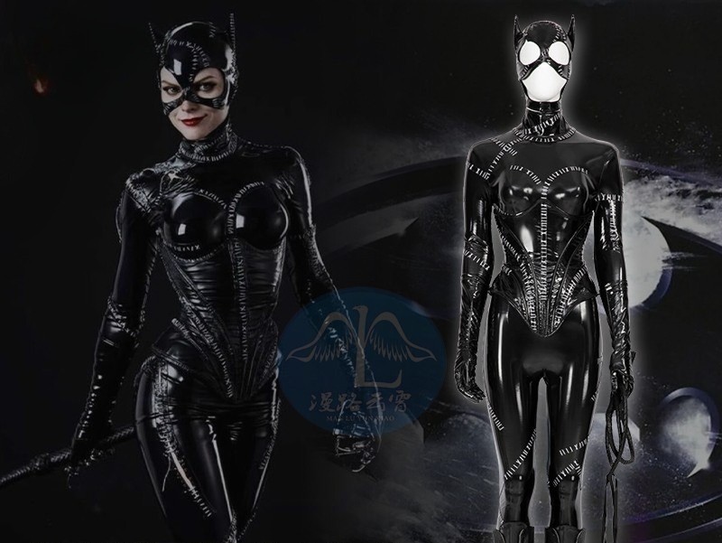 Batman Returns Michelle Pfeiffer Catwoman Cosplay Costume Black