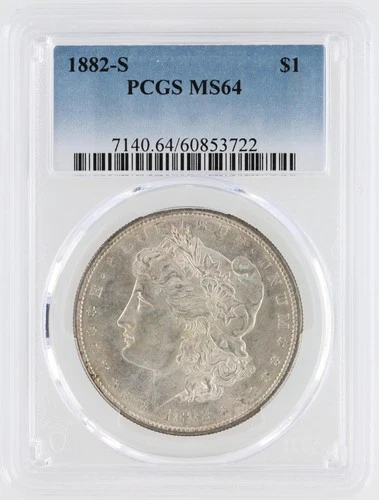 1882-S Morgan Silver Dollar PCGS MS64 S$1 San Francisco Minted No Reserve