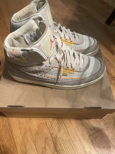 Nike Air Jordan 2 Retro Union LA Men's High Top Sneakers Gray White Yellow