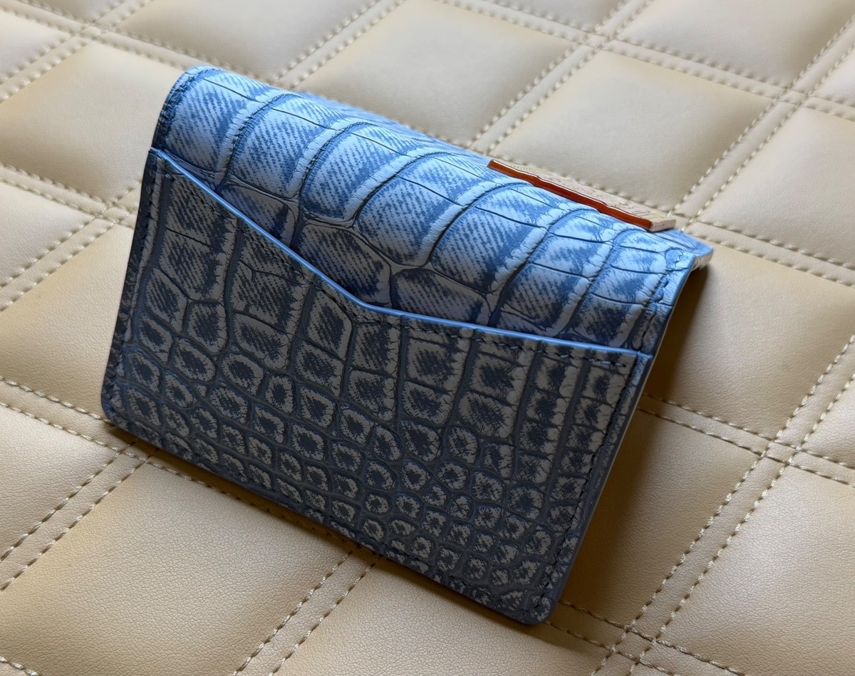 Louis Vuitton Blue Denim Exotic Alligator Pocket Organizer Mens