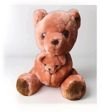 R. Dakin 1977 Plush Hugging Bear With Baby Mother And Baby Hook And Loop Hugger