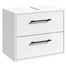 Waschbeckenunterschrank Florence 60 x 35 cm Weiß Hochglanz - Hängender Badezimme
