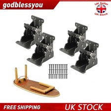 4x Folding Table Chair Leg Hinges 90 Degree Self-Locking Bracket Hinge Hardware