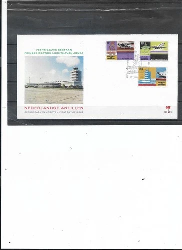 1975 Netherlands Antilles, Aruba Princess Beatrice Airport (SC# 372/374) FDC