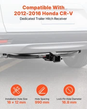 Class 3 Trailer Hitch, 2-Inch Receiver, 6000 lbs, Q345B Steel Tube Frame, Compat