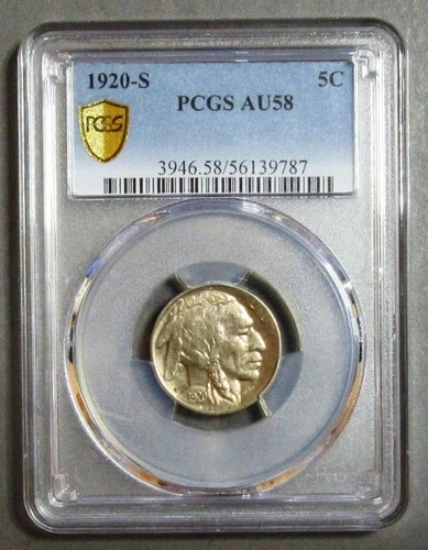 1920-S Buffalo Nickel Attractive PCGS AU58