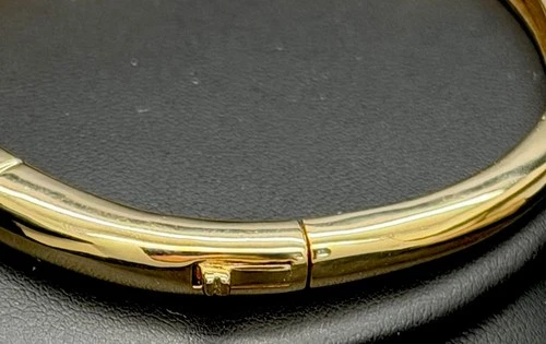 Bellezza Gold Tone Pave  Topaz Bangle Bracelet New In Pouch image 10
