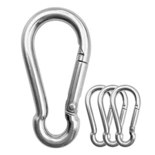 Heavy Duty Stainless Steel Carabiner Clips 12 Pack Spring Snap Hooks
