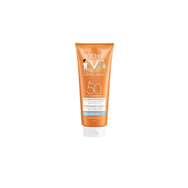Vichy Ragazza Crema Solare, Latte Per Bambini Ideal Soleil Spf50 (Spf 50, 300 Ml) - Immagine 2