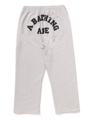 A BATHING APE Men's COLLEGE OVERSIZED FIT WIDE LEG SWEAT PANTS
