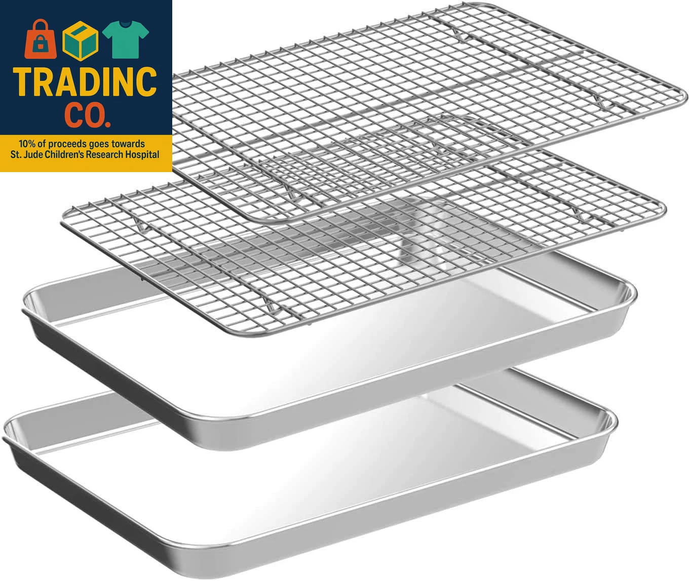 Quarter Sheet Pan with Cooling Rack Set [2 Baking Sheets + 2 Baking Racks], Sta
Opens in a new windo