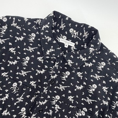 Engineered Garments Floral Work Shirt Size M Black Cotton Blend Made in USA Mens