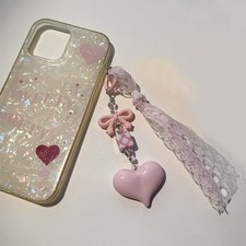 Lace Keychain Heart Bow Charm Pendant Keyring Jewelry For Gift Bag Decoration