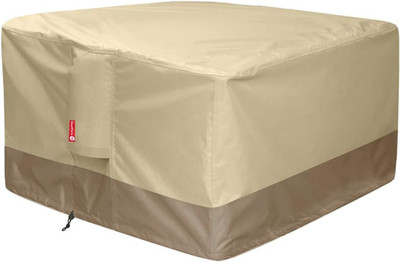 36x36 Waterproof Square Fire Pit Cover 600D Heavy Duty Patio Table Cover Beige