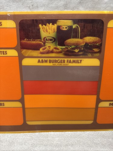 R•Vintage#3 A&W Drive-Inn Plastic Menu Board Translucent Sign Corner ...
