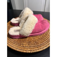 UGG Coquette Pink Suede Sheepskin Fur Slide Slippers 5BSQLF Womens 5