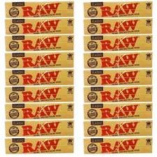 RAW Classic King Size Slim Rolling Papers – 20 Packs (640 Leaves) + FREE Gift 🎁