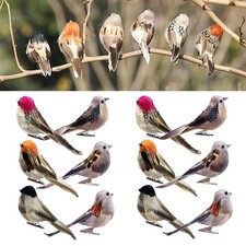 12pcs Artificial Birds Clip on Christmas Tree Decoration Sparrow Realistic Fake