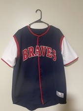 2003 Dynasty Series Atlanta Braves Short-sleeve Baseball Jersey In Navy Blue L