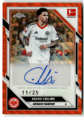 2026 Topps Bundesliga Chrome No. BA-NCO Nnamdi Collins Orange Auto 11/25
