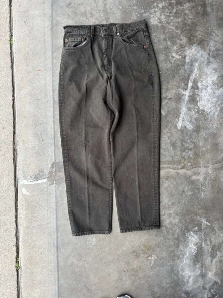 Jeans Levi's 555 1996 vintage para hombre 33x30 calce relajado verde hecho en EE. UU. años 90 Foto 4 de 4