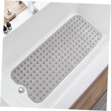 Bathtub Mats for Shower Tub Extra Long Non-Slip Bath Mat, 39 x 16 Clear Grey