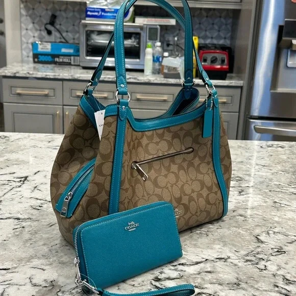 Borsa Hobo Hobo e opzioni da polso Coach Firma Cristy Bloccata Tote Nuova con etichette