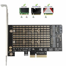 M.2 NGFF to SATA Dual SSD PCI PCIe x4 x8 x16 NVMe Express Adapter Card