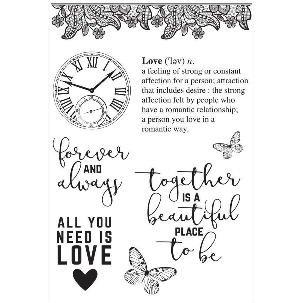 Kaisercraft PS I Love You Clear Cling Stamps Wedding, Love, Lace Border