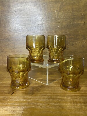 【ヴィンテージ】Anchor Hocking アンバーガラス Vintage Anchor Hocking Crinkle Amber Glass 