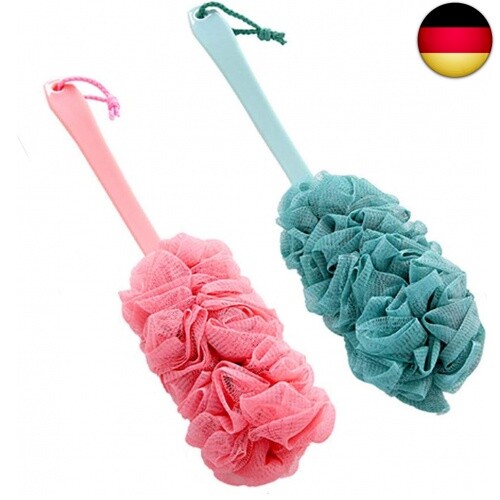 2 Stück Duschschwamm mit Stiel Rückenbürste mit Langem Stiel Du