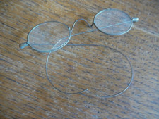 Antique Steel Frame  Arms - Hooked Wire Arm Spectacles Eyeglasses Oval Lenses