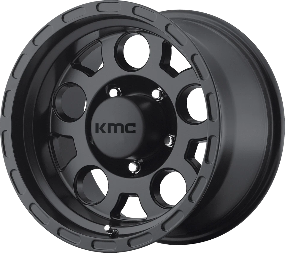 16英寸黑色车轮轮辋GMC Sierra 1500卡车育空郊区6个凸耳套装4 KMC — 第 3/4 张图片