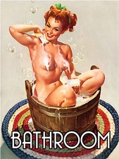 Bathroom, Retro metal Sign/Plaque Wall vintage / Gift