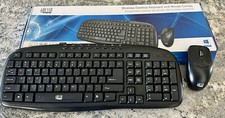 Adesso WKB1330CB 2.4 GHz Wireless Desktop Keyboard and Mouse Combo - Black