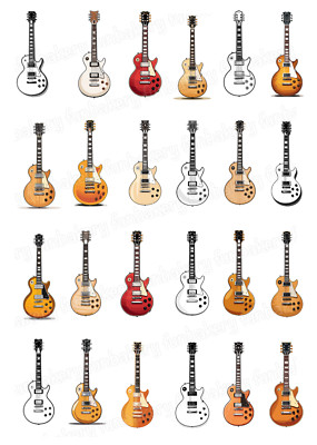 Gitarre E-Bass Tortenaufleger essbar Party Deko Geburtstag Musik Band Seite neu