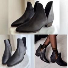 Free People Leather Charm Double V Ankle Boots Size 38.5