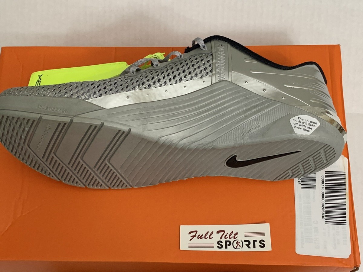 Nike‎ Metcon 6 PRM Metallic Silver Shoe Sz 8.5 Size 8.5 - Nike Metcon 6 Black Metallic Silver W for sale  main image 2
