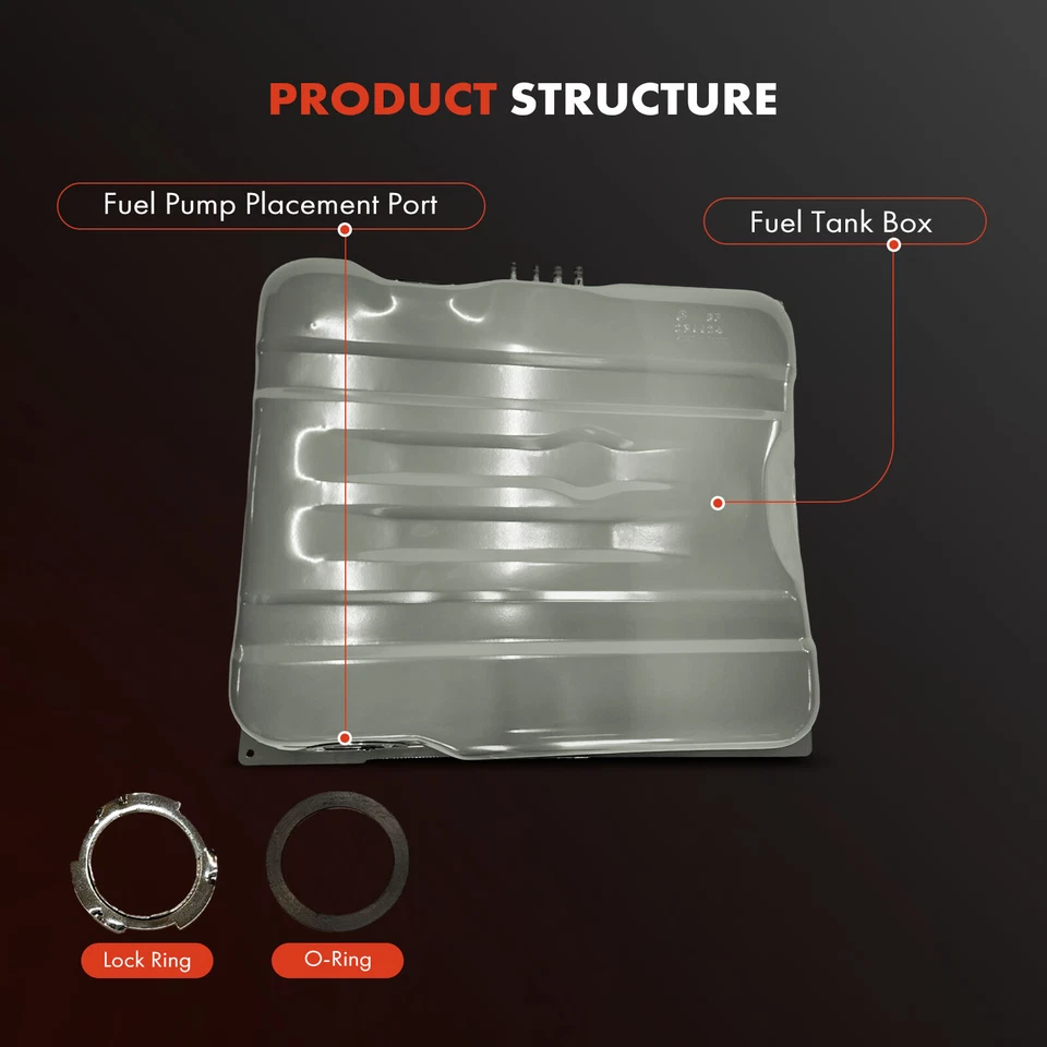Tanque de combustible plateado de 18 galones con anillo de bloqueo y junta tórica para Dodge Challenger 1971-1972 Foto 2 de 4