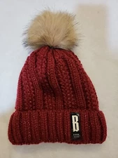 Lady Winter Hat G -Stone Collection Winter Pom Pom Bobble Red & Beige Fleck