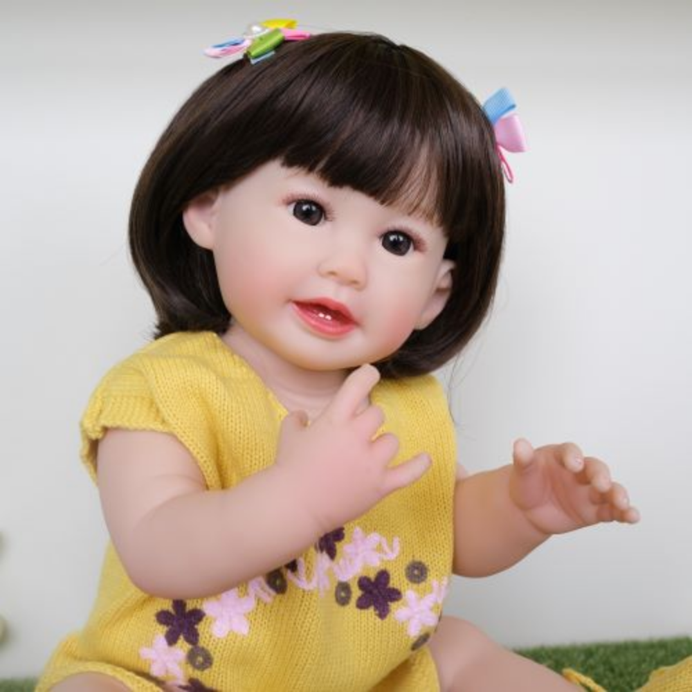人形 Reborn baby doll 55CM Soft Reborn Toddler Girl Doll Full Body Vinyl Lifelike Baby