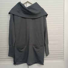 Mondetta Sweatshirt Womens Medium Long Line Cowl Neck Back Zipper NEW Loungewear