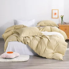Twin Queen King Size Duvet Cover Set - with Pillow Sham - 13 Solid Color
