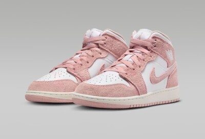 Nike Air Jordan 1 Mid SE White Sail Legend Pink - Size 7Y