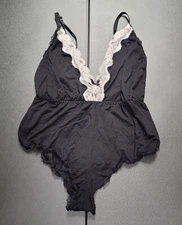 Women's Seven 'Til Midnight Nightie Lingerie Pajama One Piece Black Size Small