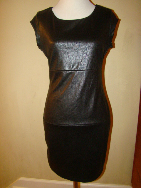 all black leather dress Haute Black Leather Dress S – OMNIA main image 1